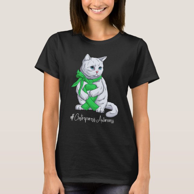 National Gastroparesis Awareness Month Green Ribbo T Shirt (Framsida)