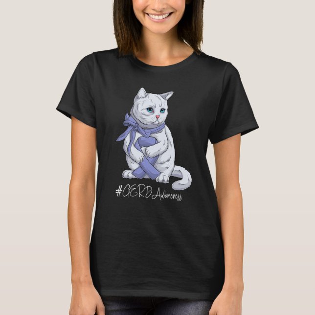 National GERD Awareness Month Periwinkle Ribbon Cu T Shirt (Framsida)