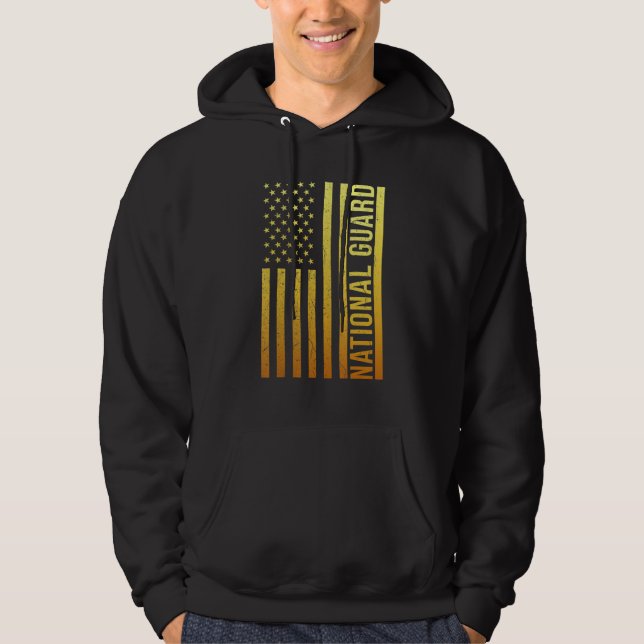 National Guard Flagga Patriotic Hoodie (Framsida)