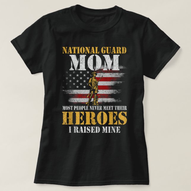 National Guard Mamma Shirt Army Heroes T shirt Vet (Design framsida)