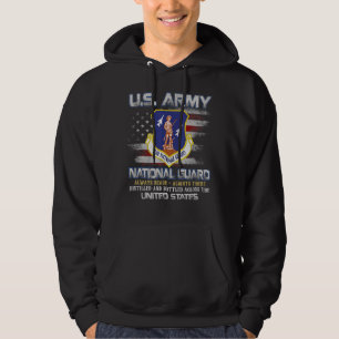 National Guard Veteran Alltid Redots militära Flag Hoodie