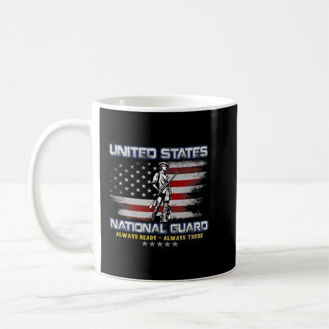 National Guard Veteran Always Redo American Flagga Kaffemugg (Vänster)