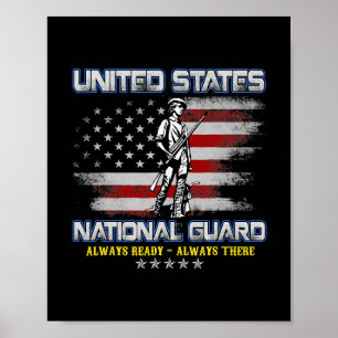National Guard Veteran Always Redo American Flagga Poster