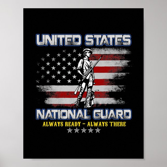 National Guard Veteran Always Redo American Flagga Poster (Framsidan)