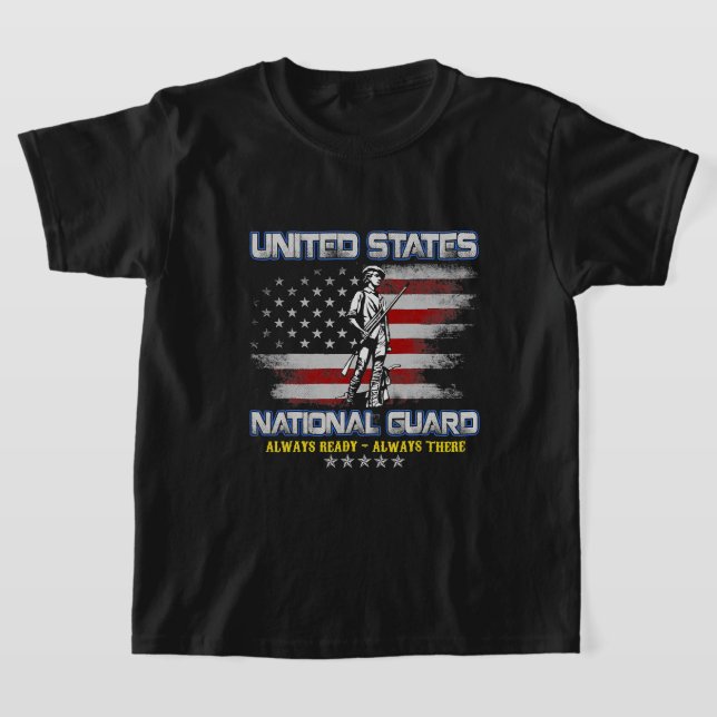 National Guard Veteran Always Redo American Flagga T Shirt (Laydown)