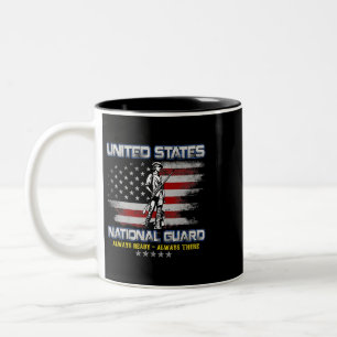 National Guard Veteran Always Redo American Flagga Två-Tonad Mugg