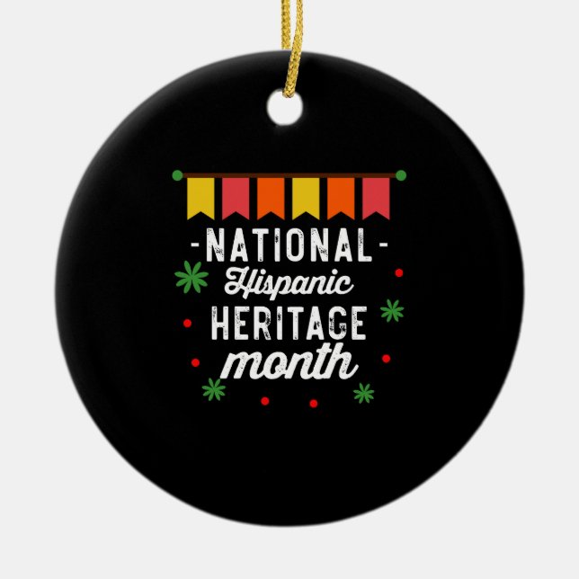 National Hispanic Heritage Month Funny Gift Julgransprydnad Keramik (Framsidan)