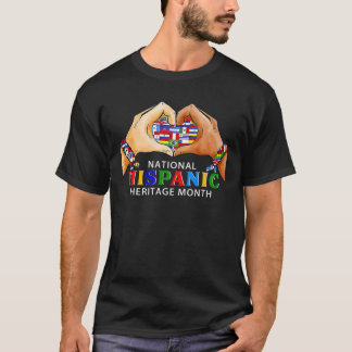 National Hispanic Heritage Month Hand Heart All Co T Shirt