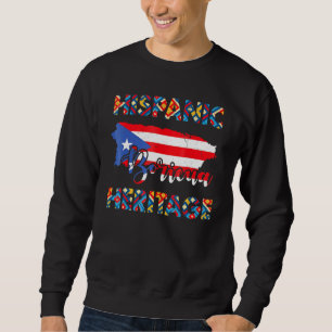 National Hispanic Heritage Month Puerto Rico Lång Ärmad Tröja