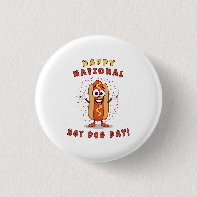 National Hot Dog Day Pin Knapp (Framsida)