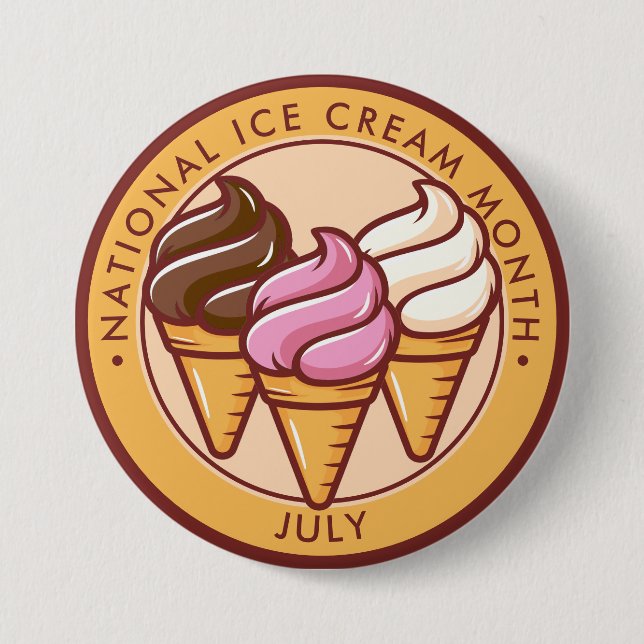 National Ice Cream Month Knapp (Framsida)