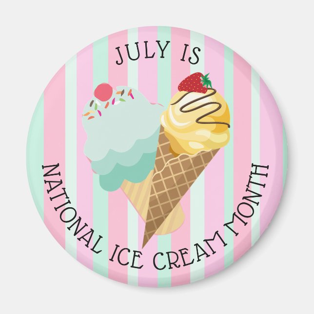 National Ice Cream Month-kylskåp, magnet (Framsidan)