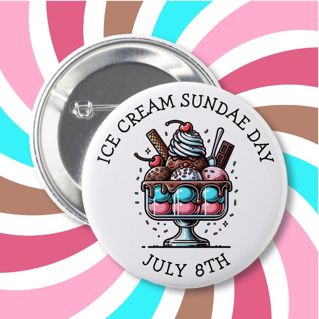 National Ice Cream Sundae Day | 8 juli Knapp (Skapare uppladdad)