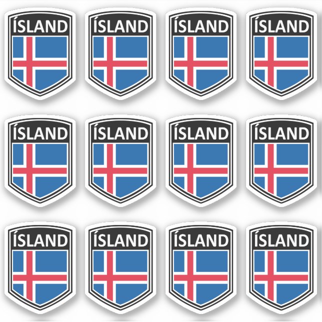 National - Island Klistermärken (Framsida)