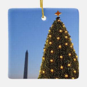 National Julgran och Washington Monument Julgransprydnad Keramik