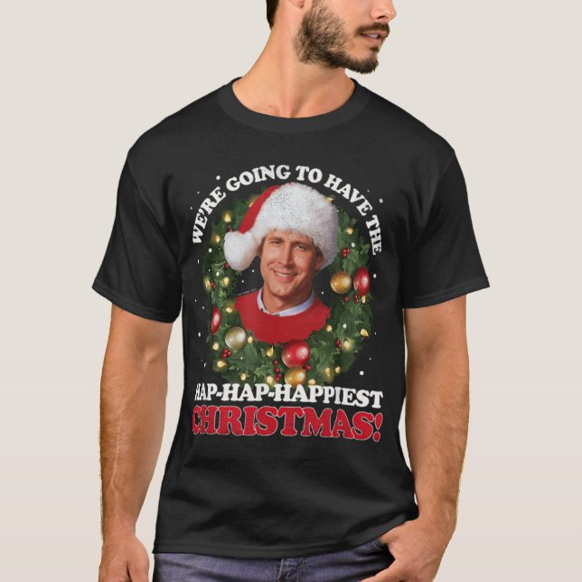 National Lampoons Christmas Vacation Hap Hap Happi T Shirt (Framsida)