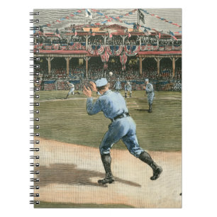 National League Baseball Game 1886 Anteckningsbok Med Spiral