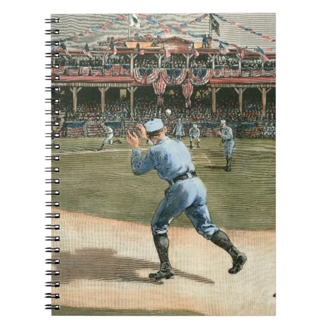 National League Baseball Game 1886 Anteckningsbok Med Spiral (Framsidan)