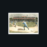 National League Baseball Game 1886 Canvastryck<br><div class="desc">Målning av ett nationalligans basebollspel från 1886. Man kan praktiskt taget känna lukten av jordnötter,  popcorn och damm från infälten som kommer från biet. Det skulle göra ett underbart tillägg till ditt hem!</div>