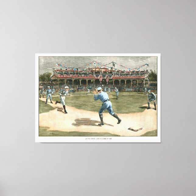 National League Baseball Game 1886 Canvastryck (Framsida)