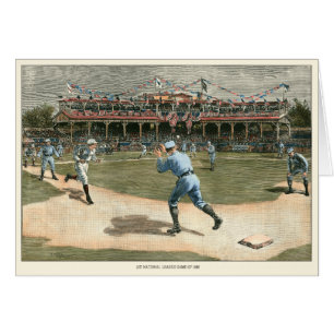 National League Baseball Game 1886 Hälsningskort
