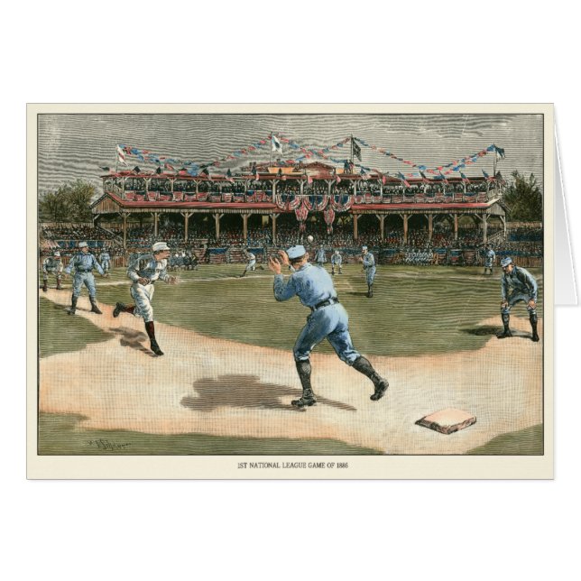 National League Baseball Game 1886 Hälsningskort (Framsidan Horizontal)