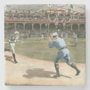National League Baseball Game 1886 Underlägg Sten