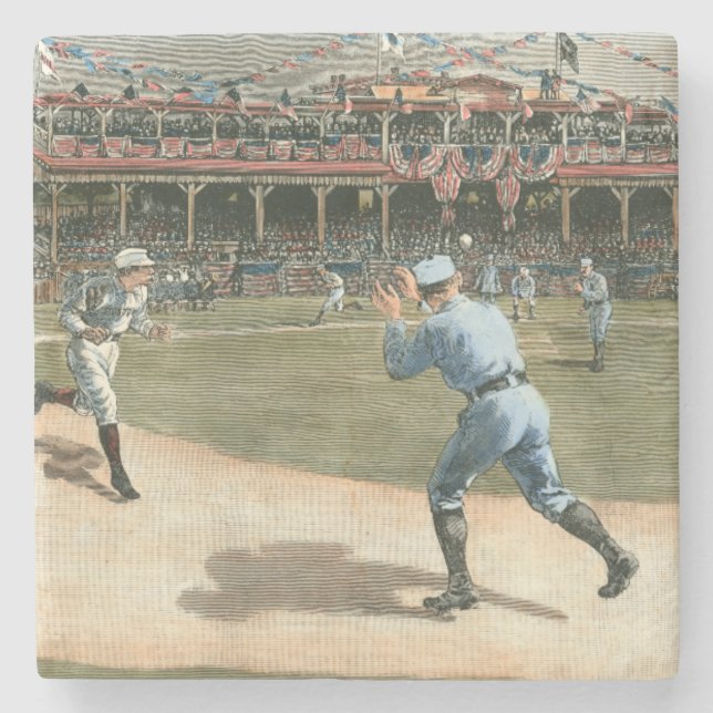 National League Baseball Game 1886 Underlägg Sten (Framsidan)