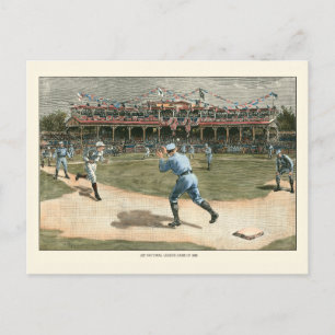 National League Baseball Game 1886 Vykort