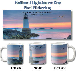 National Lighthouse Day Fort Pickering Scen Kaffemugg