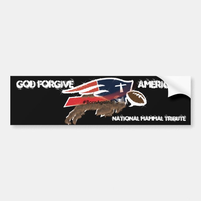 NATIONAL MAMMAL TRIBUTE. GOD FORGIVE AMERICA ver. Bildekal (Framsidan)