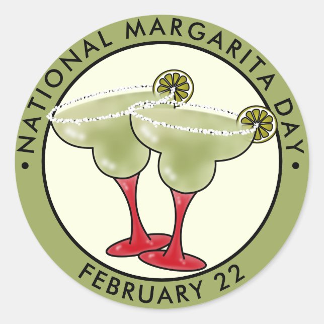 National Margarita Day Runt Klistermärke (Framsida)