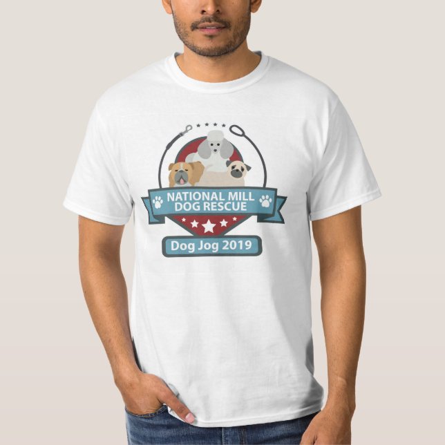 National Mill Hund Rädding 2019 Hund Jog T Shirt (Framsida)