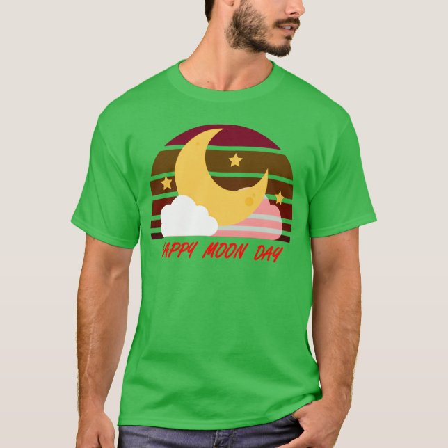 National Moon Day 80-tals vän T Shirt (Framsida)