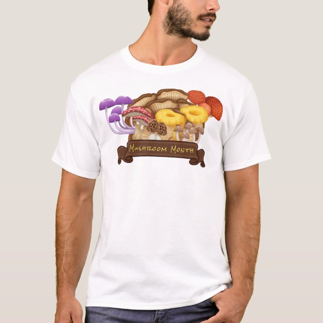 National Mushroom Month T Shirt (Framsida)