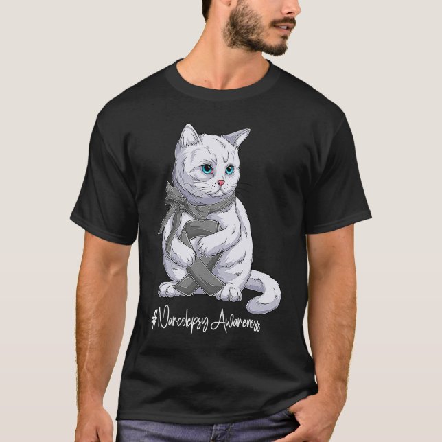 National Narcolepsy Awareness Month Grått Ribbon C T Shirt (Framsida)