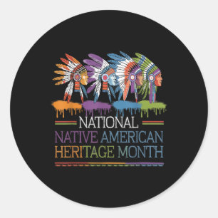 National Native American Heritage Month Heart Runt Klistermärke