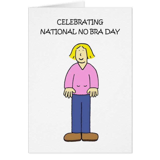 National No Bra Day 13 oktober Hälsningskort (Framsidan)