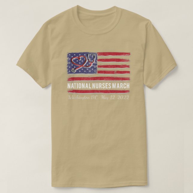 National Nurses 12 maj 2022 US Flagga Stethos T Shirt (Design framsida)