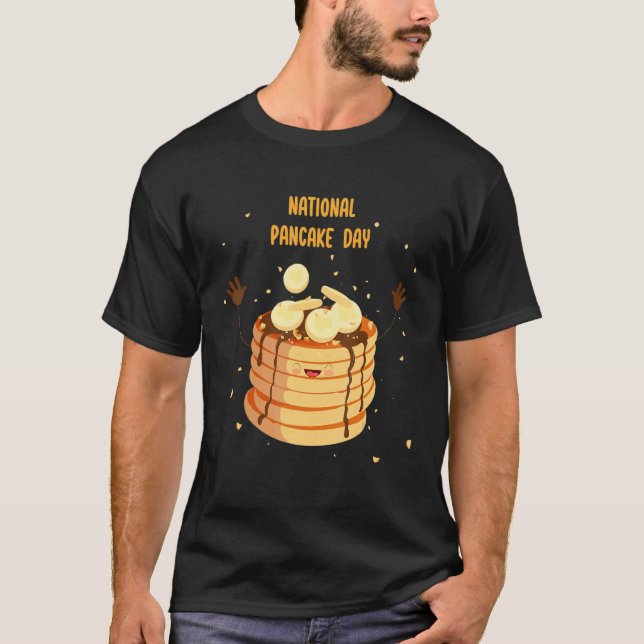NATIONAL PANCAKE DAY quote flapjack cool griddleca T Shirt (Framsida)