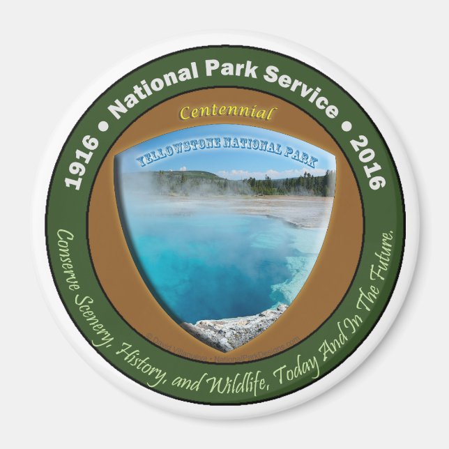 National Park Centennial Magnet Yellowstone 3 In (Framsidan)