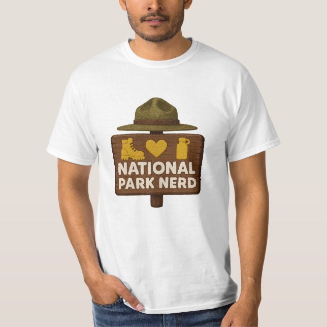 National Park Nerd Mäns Premium T Shirt (Framsida)