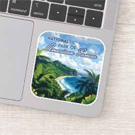 National Park of American Samoa Beach Rainforest Klistermärken