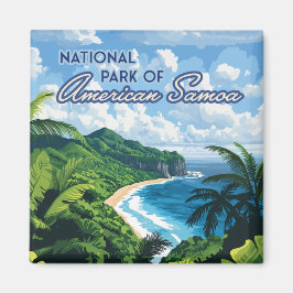 National Park of American Samoa Beach Rainforest Magnet