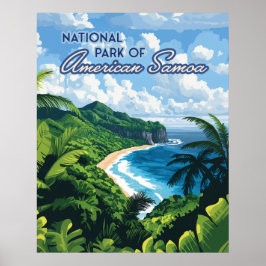 National Park of American Samoa Beach Rainforest Poster