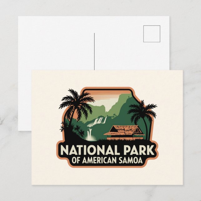 National Park of American Samoa Emblem Vykort (Fram/baksida)