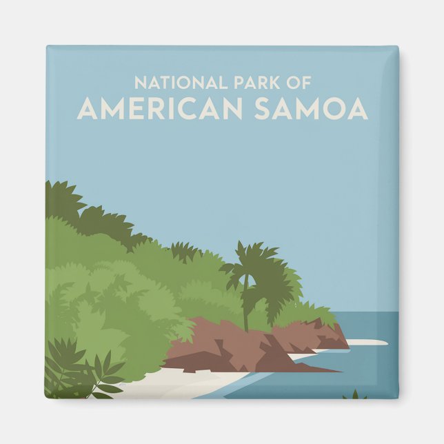 National Park of American Samoa Minimalist Magnet (Framsidan)