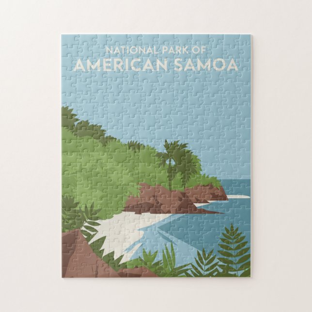 National Park of American Samoa Minimalist Pussel (Vertikal)