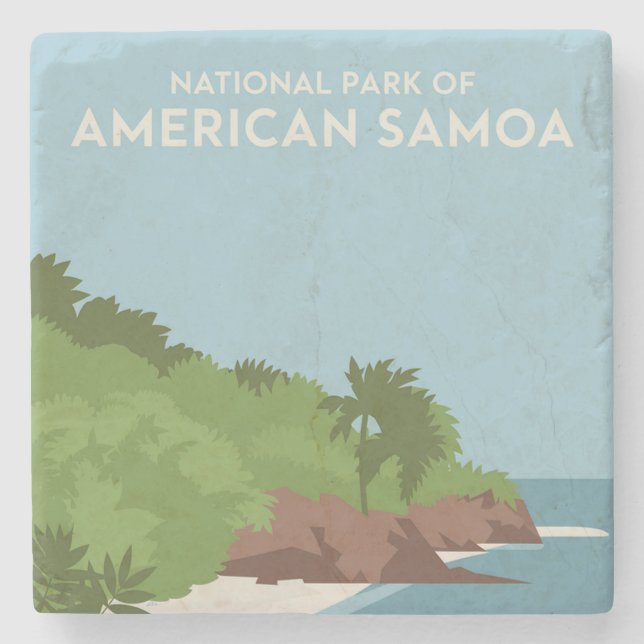 National Park of American Samoa Minimalist Stenunderlägg (Framsidan)