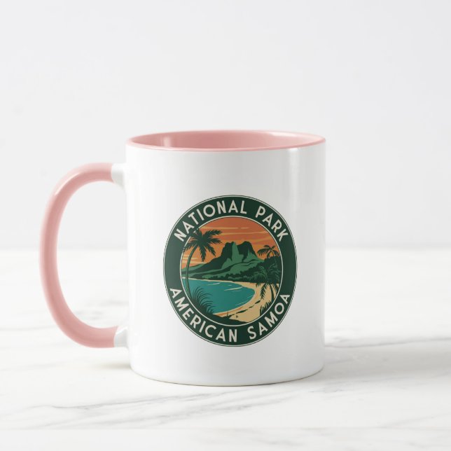 National Park of American Samoa Round Emblem Mugg (Vänster)